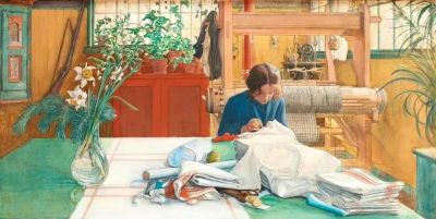 田园诗般的生活｜瑞典画家卡尔·拉尔森水彩画欣赏 ​ - 图画吧TUHUABA