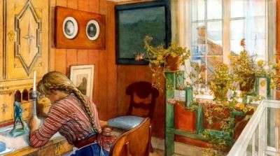 田园诗般的生活｜瑞典画家卡尔·拉尔森水彩画欣赏 ​ - 图画吧TUHUABA