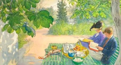 田园诗般的生活｜瑞典画家卡尔·拉尔森水彩画欣赏 ​ - 图画吧TUHUABA