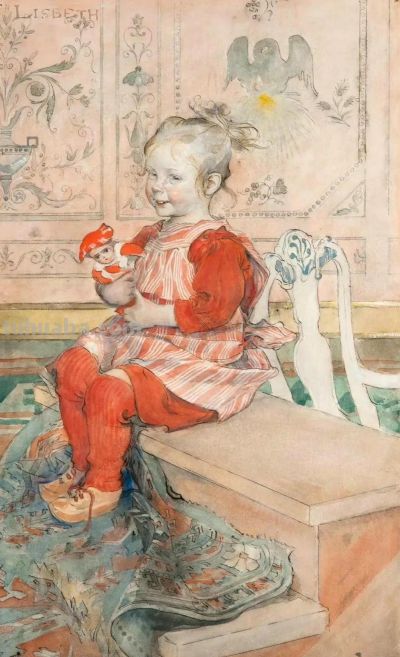 田园诗般的生活｜瑞典画家卡尔·拉尔森水彩画欣赏 ​ - 图画吧TUHUABA