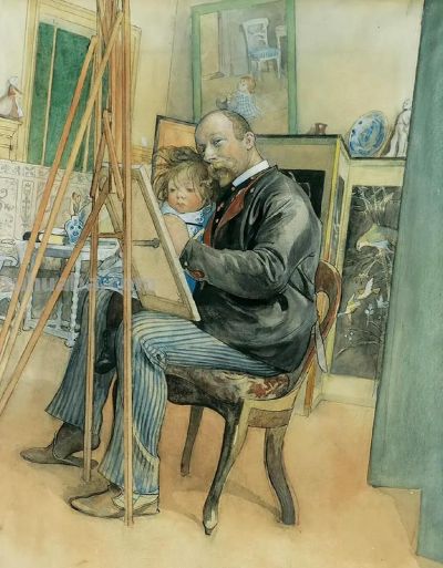 田园诗般的生活｜瑞典画家卡尔·拉尔森水彩画欣赏 ​ - 图画吧TUHUABA