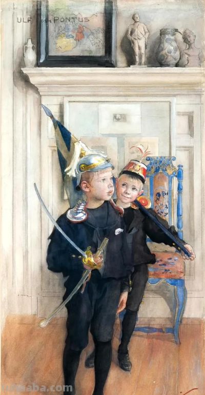 田园诗般的生活｜瑞典画家卡尔·拉尔森水彩画欣赏 ​ - 图画吧TUHUABA