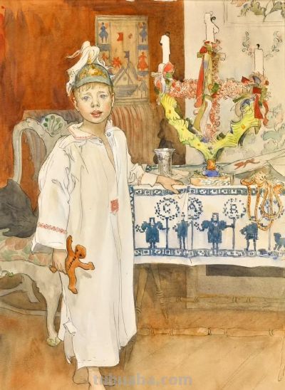 田园诗般的生活｜瑞典画家卡尔·拉尔森水彩画欣赏 ​ - 图画吧TUHUABA