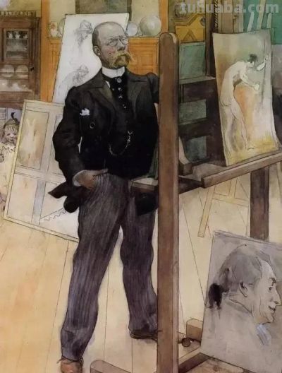 田园诗般的生活｜瑞典画家卡尔·拉尔森水彩画欣赏 ​ - 图画吧TUHUABA