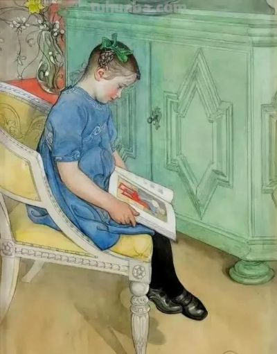 田园诗般的生活｜瑞典画家卡尔·拉尔森水彩画欣赏 ​ - 图画吧TUHUABA