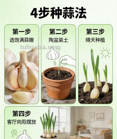 客厅种大蒜，不是瞎讲究！老祖宗的居家妙招，易成活、用途广 - 图画吧TUHUABA