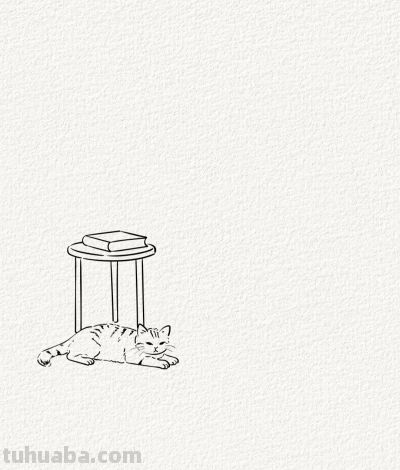 悠闲阳光下 简单小日子丨涂鸦简笔画悠闲的小猫分享 - 图画吧TUHUABA