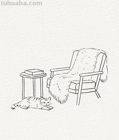 悠闲阳光下 简单小日子丨涂鸦简笔画悠闲的小猫分享 - 图画吧TUHUABA
