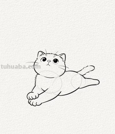 萌猫躺平乐 诸事不强求 开心每一天丨涂鸦简笔画分享 - 图画吧TUHUABA