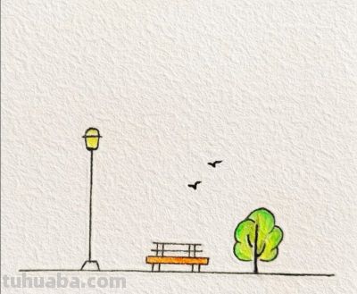 飞鸟过 长椅空 路灯伴微风丨燕子简笔画分享 - 图画吧TUHUABA