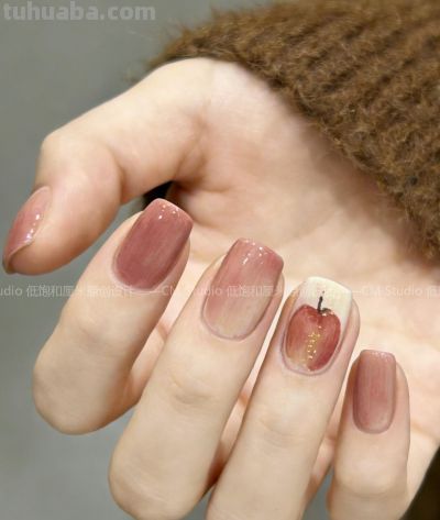 苹果汽水🍎把豆沙橘粉画成会流动的水彩画 - 图画吧TUHUABA