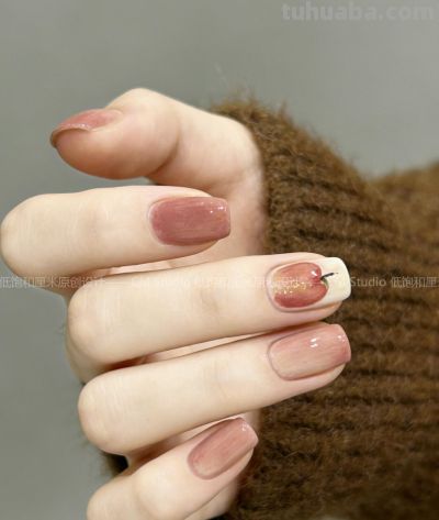 苹果汽水🍎把豆沙橘粉画成会流动的水彩画 - 图画吧TUHUABA