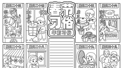 【春节习俗】主题的相关知识/手抄报/绘画 - 图画吧TUHUABA