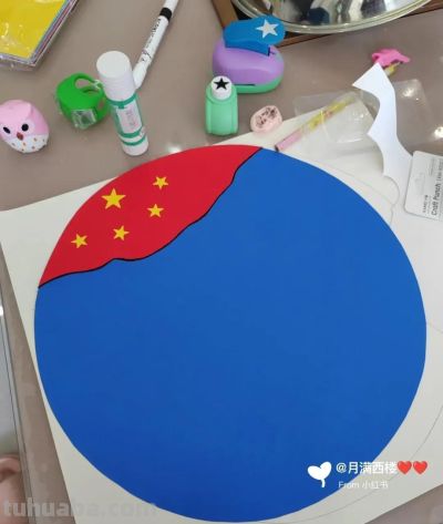 国庆75周年美术作品欣赏，手工制作、少儿创意画、手抄报一篇集合 - 图画吧TUHUABA