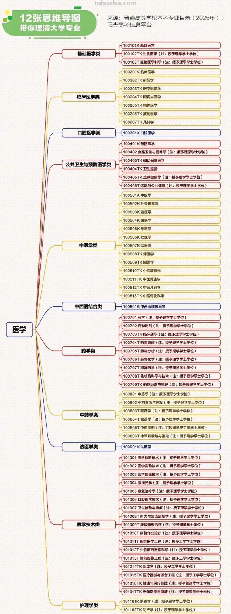 12张思维导图理清大学专业→ - 图画吧TUHUABA