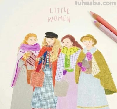 梦幻细腻的彩铅画，娇俏清新的少女，美丽温暖知性的女性形象。 - 图画吧TUHUABA