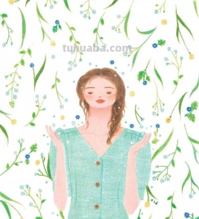 梦幻细腻的彩铅画，娇俏清新的少女，美丽温暖知性的女性形象。 - 图画吧TUHUABA