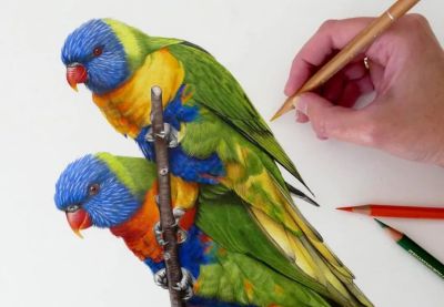 又一位吃“打印机”的画家，她的彩铅画，让人看得起鸡皮疙瘩 - 图画吧TUHUABA