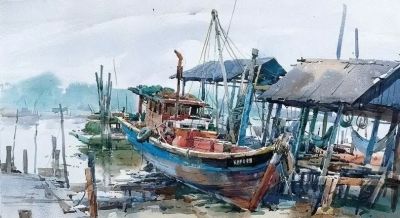 风景水彩画冯信群写生作品欣赏 - 图画吧TUHUABA