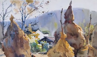 风景水彩画冯信群写生作品欣赏 - 图画吧TUHUABA