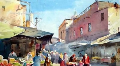 风景水彩画冯信群写生作品欣赏 - 图画吧TUHUABA