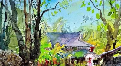 风景水彩画冯信群写生作品欣赏 - 图画吧TUHUABA