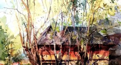 风景水彩画冯信群写生作品欣赏 - 图画吧TUHUABA