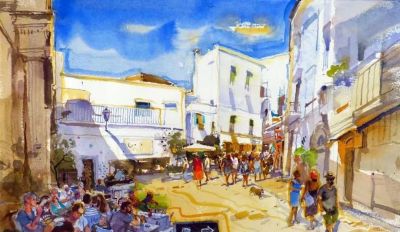 风景水彩画冯信群写生作品欣赏 - 图画吧TUHUABA