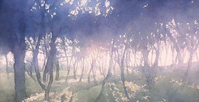 水彩画风格的照片式水彩风景。 - 图画吧TUHUABA