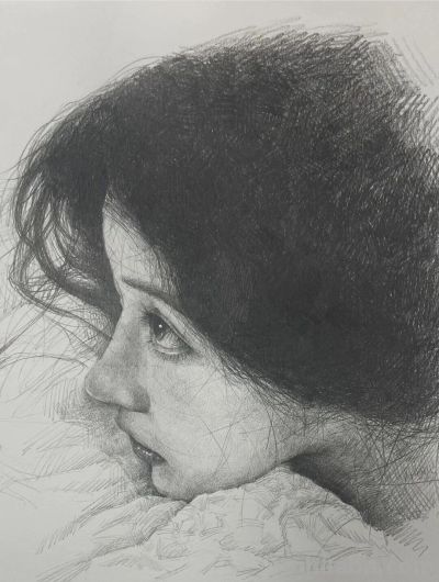 很有氛围感的自动铅笔素描 - 图画吧TUHUABA