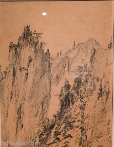 刘海粟速写作品《黄山石笋矼》。看看民国大师速写功底！ - 图画吧TUHUABA