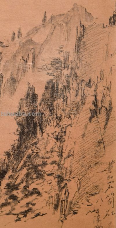 刘海粟速写作品《黄山石笋矼》。看看民国大师速写功底！ - 图画吧TUHUABA