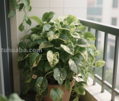 这根像妈妈说话时翘起的小拇指，绿萝剪下技条插在瓶子里 - 图画吧TUHUABA