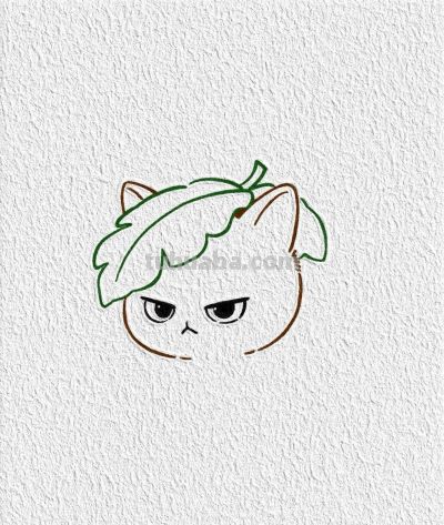 你也会画，可爱的卡通猫咪简笔画 - 图画吧TUHUABA