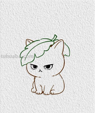 你也会画，可爱的卡通猫咪简笔画 - 图画吧TUHUABA