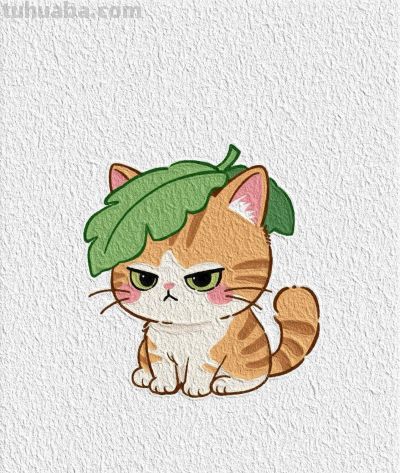 你也会画，可爱的卡通猫咪简笔画 - 图画吧TUHUABA