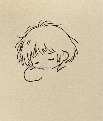 小情绪飘云中丨浅忆微凉可爱的小女孩简笔画分享 - 图画吧TUHUABA