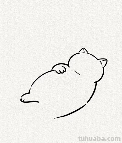 周日小猫困乎乎 打个盹儿休息一下丨涂鸦简笔画分享 - 图画吧TUHUABA