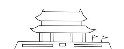 天安门怎么画？教你一步一步画出简笔画城楼，送给可爱的小朋友们 - 图画吧TUHUABA