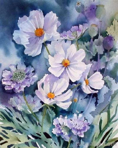 紫藤垂瀑流：宁静致远的水彩插画构想 - 图画吧TUHUABA