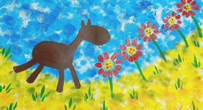 少儿创意水彩画教程｜奔跑的马儿 - 图画吧TUHUABA