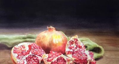 用水彩画石榴，竟然这么好看！（附详细小教程） - 图画吧TUHUABA