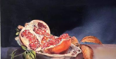 用水彩画石榴，竟然这么好看！（附详细小教程） - 图画吧TUHUABA