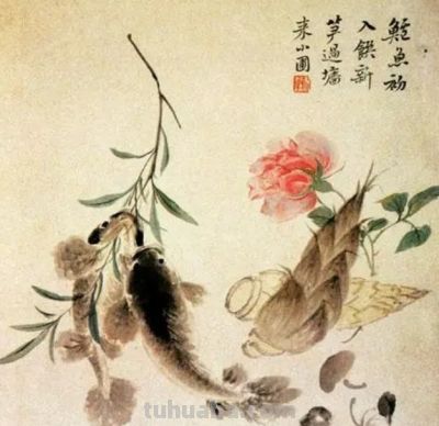 《芥子园画谱》里的鱼类画，艺术与自然的完美“水”融！ - 图画吧TUHUABA