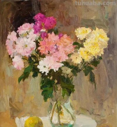 唯美意境花卉风景油画｜当代画家塔莱贝克·穆瑟曼库洛夫作品欣赏 - 图画吧TUHUABA