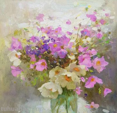 唯美意境花卉风景油画｜当代画家塔莱贝克·穆瑟曼库洛夫作品欣赏 - 图画吧TUHUABA
