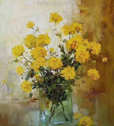 唯美意境花卉风景油画｜当代画家塔莱贝克·穆瑟曼库洛夫作品欣赏 - 图画吧TUHUABA