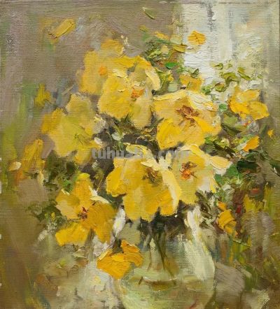 唯美意境花卉风景油画｜当代画家塔莱贝克·穆瑟曼库洛夫作品欣赏 - 图画吧TUHUABA