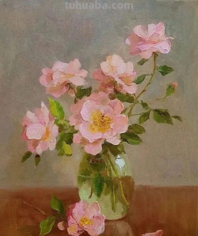 唯美意境花卉风景油画｜当代画家塔莱贝克·穆瑟曼库洛夫作品欣赏 - 图画吧TUHUABA