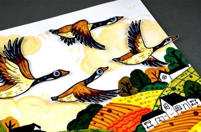 儿童画教程｜鸟的迁徙：秋风起，雁南飞 - 图画吧TUHUABA